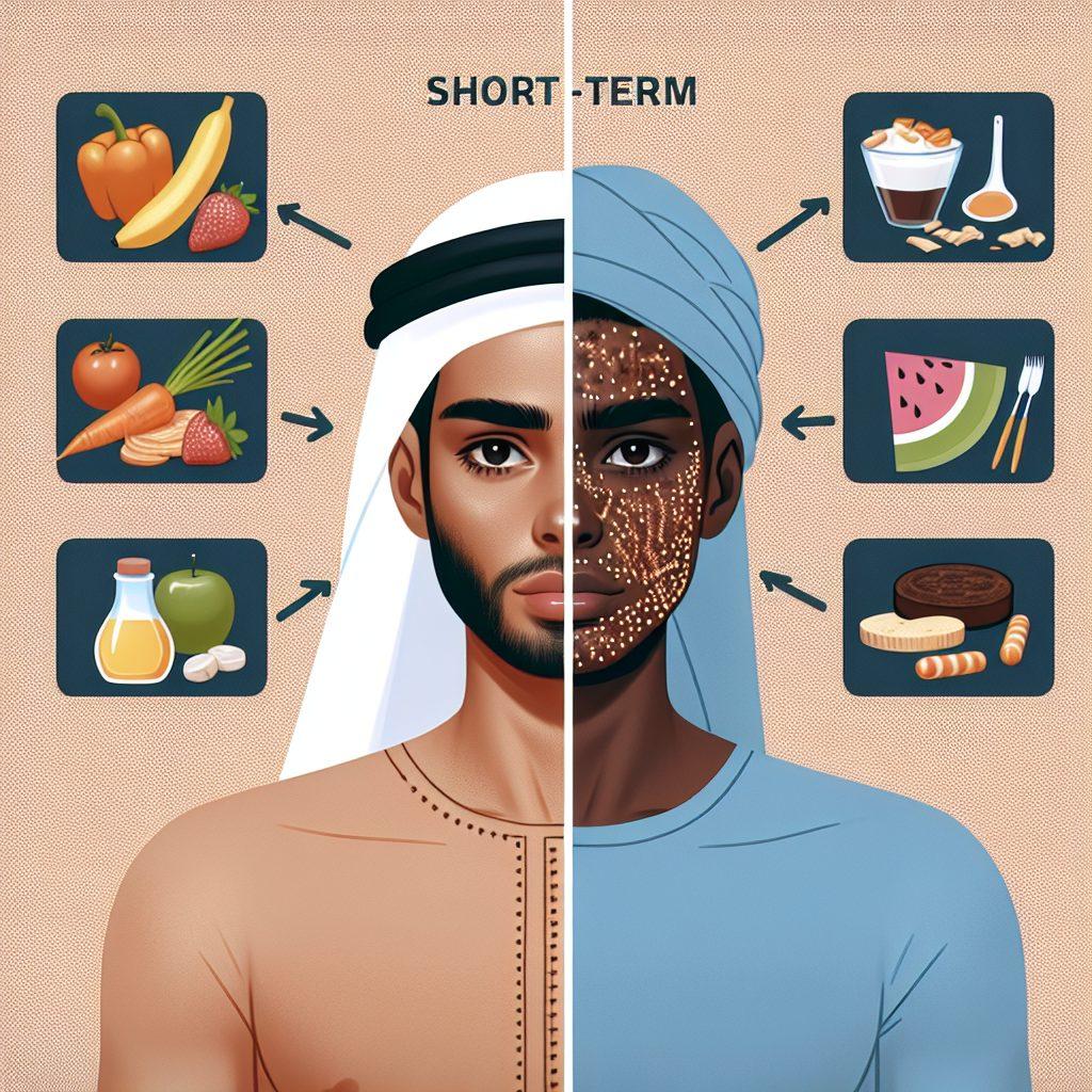 食事が肌に与える短期的な影響