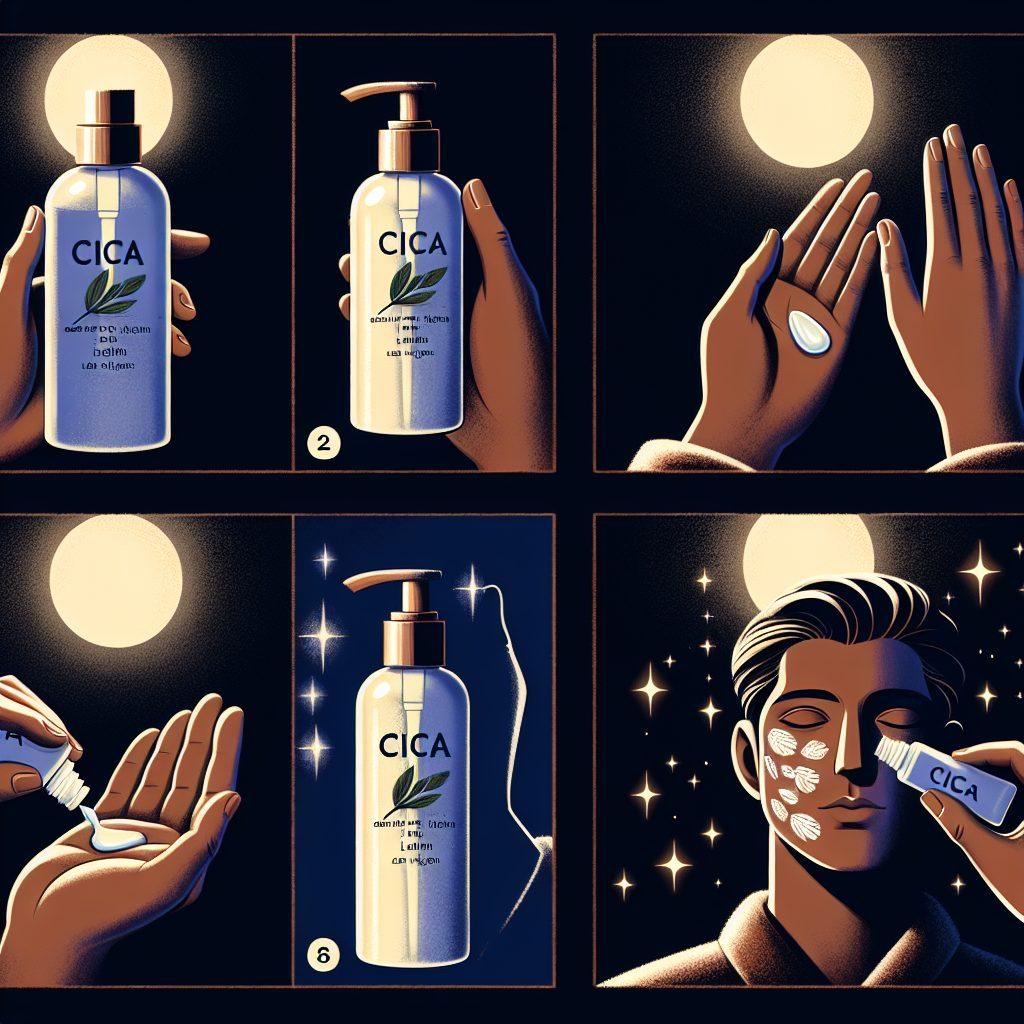 夜のCICA化粧水の使い方